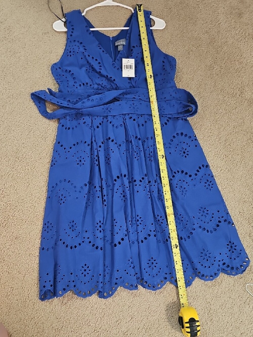 Rabbit Rabbit Rabbit Royal Blue Eyelet V-Neck Midi Dress - Picture 5 of 5
